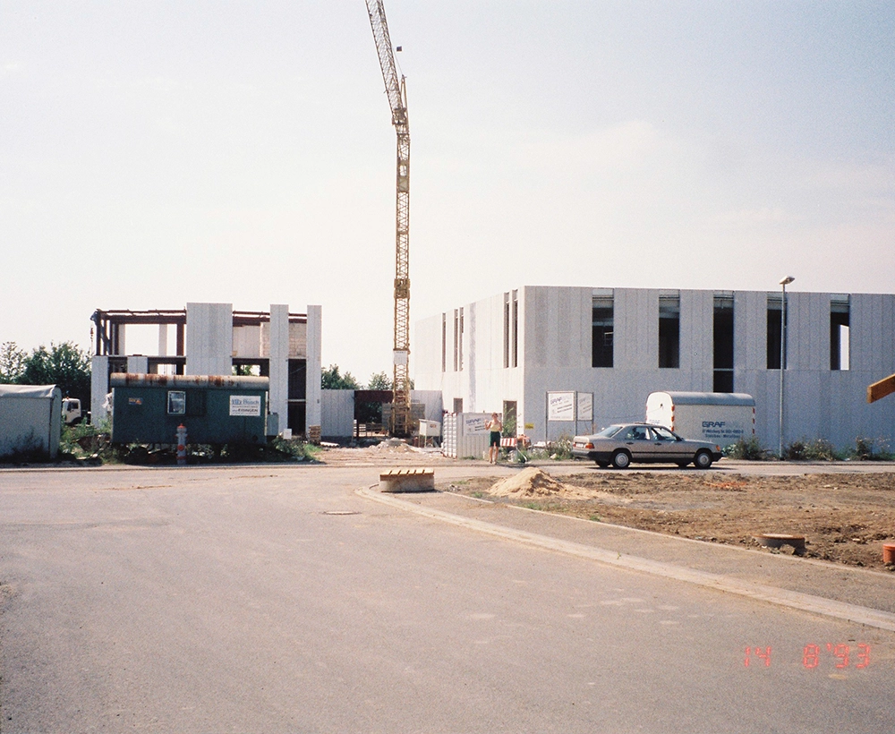 Bâtiment de l’entreprise au coucher du soleil