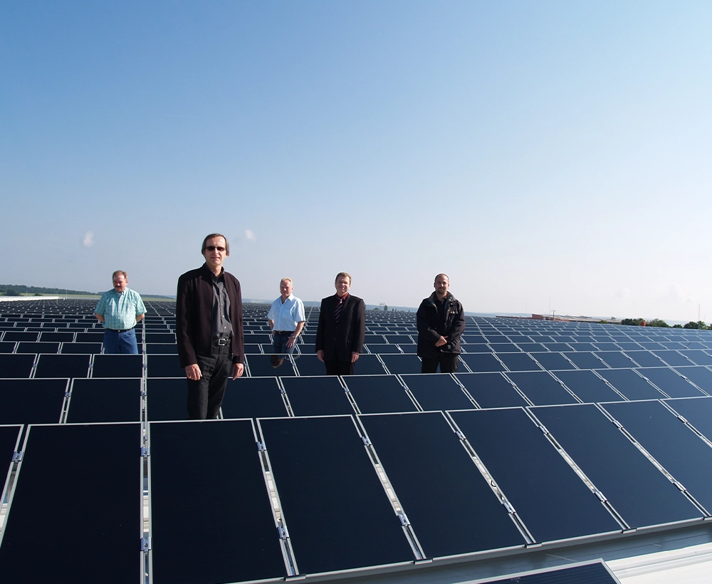 Bâtiment de l’entreprise au coucher du soleil