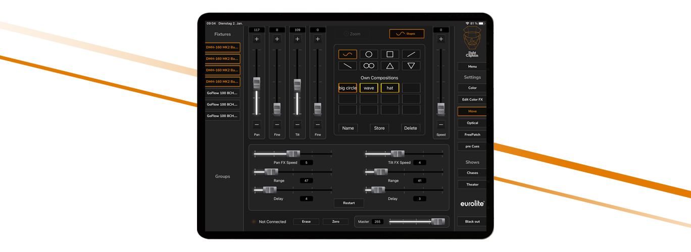 Light Captain movements