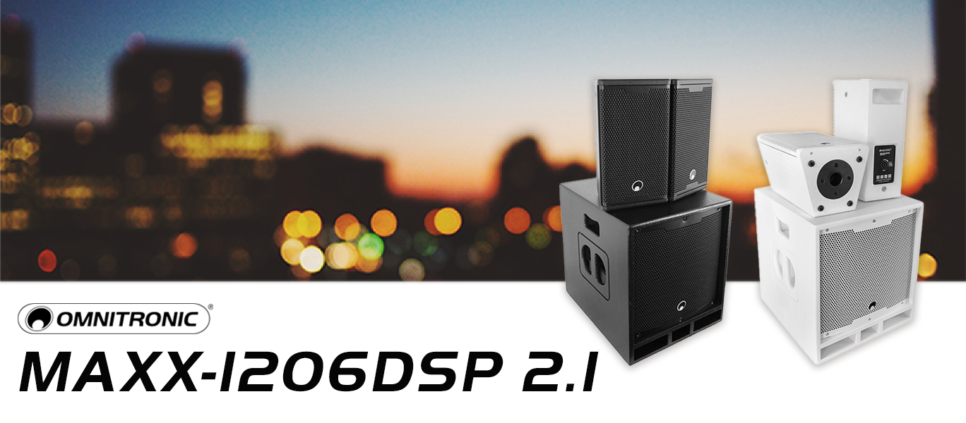 Omnitronic Maxx-1206DSP title image with black and white