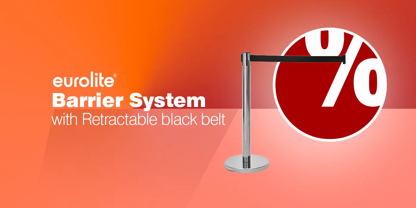 EUROLITE Barrier System with Retractable black belt